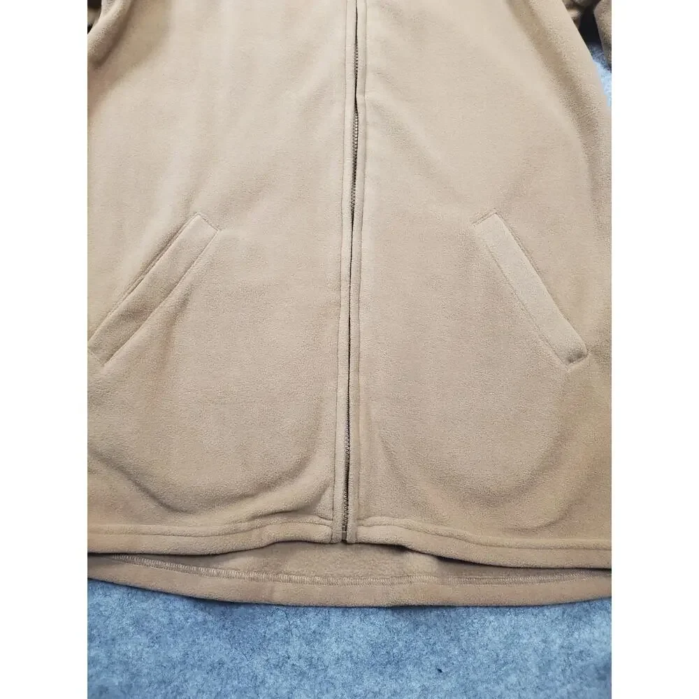 Women's Denim & Co Size Large Tan Full Zip Fleece Jacket - Picture 8 of 8